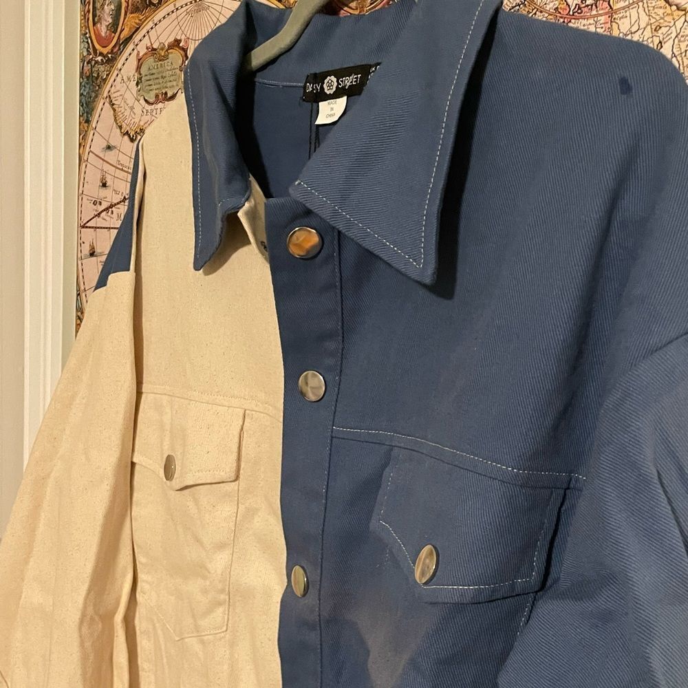 NWT! Two Tone Button-Up Jacket - Picture 8 of 10